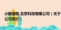 小野造物 北京科技有限公司(關于小野造物 北京科技有限公司簡介)