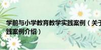 學前與小學教育教學實踐案例(關于學前與小學教育教學實踐案例介紹)