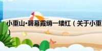 小重山·碧幕霞綃一縷紅(關于小重山·碧幕霞綃一縷紅簡介)