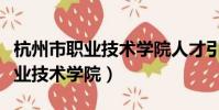 杭州市職業技術學院人才引進待遇(杭州市職業技術學院)