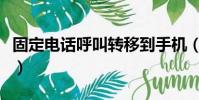 固定電話呼叫轉移到手機(固定電話呼叫轉移)