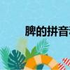 脾的拼音和組詞（脾的拼音和組詞）