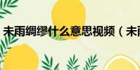 未雨綢繆什么意思視頻(未雨綢繆什么意思)