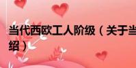 當代西歐工人階級(關于當代西歐工人階級介紹)