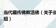 當代藏傳佛教活佛(關于當代藏傳佛教活佛介紹)