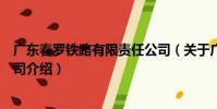 廣東春羅鐵路有限責任公司(關于廣東春羅鐵路有限責任公司介紹)