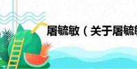 屠毓敏(關于屠毓敏簡介)
