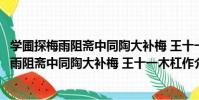 學圃探梅雨阻齋中同陶大補梅 王十一木杠作(關于學圃探梅雨阻齋中同陶大補梅 王十一木杠作介紹)