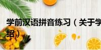 學前漢語拼音練習(關于學前漢語拼音練習介紹)