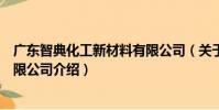 廣東智典化工新材料有限公司(關于廣東智典化工新材料有限公司介紹)