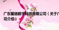 廣東星鏈數字科技有限公司(關于廣東星鏈數字科技有限公司介紹)