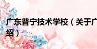 廣東普寧技術學校(關于廣東普寧技術學校介紹)