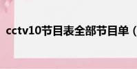 cctv10節目表全部節目單(cctv10節目表)
