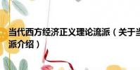 當代西方經濟正義理論流派(關于當代西方經濟正義理論流派介紹)