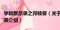 學園默示錄之邦枝葵(關于學園默示錄之邦枝葵介紹)