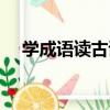 學成語讀古詩（關于學成語讀古詩介紹）