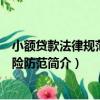 小額貸款法律規范與風險防范（關于小額貸款法律規范與風險防范簡介）