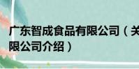 廣東智成食品有限公司(關于廣東智成食品有限公司介紹)
