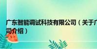 廣東智能調試科技有限公司(關于廣東智能調試科技有限公司介紹)