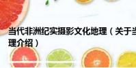 當代非洲紀實攝影文化地理(關于當代非洲紀實攝影文化地理介紹)