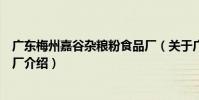 廣東梅州嘉谷雜糧粉食品廠(關于廣東梅州嘉谷雜糧粉食品廠介紹)