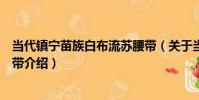 當代鎮寧苗族白布流蘇腰帶(關于當代鎮寧苗族白布流蘇腰帶介紹)