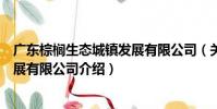 廣東棕櫚生態城鎮發展有限公司(關于廣東棕櫚生態城鎮發展有限公司介紹)