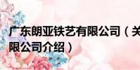 廣東朗亞鐵藝有限公司(關于廣東朗亞鐵藝有限公司介紹)