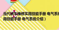 當代轎車維修實用技能手冊 電氣系統(關于當代轎車維修實用技能手冊 電氣系統介紹)