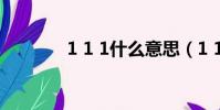 1 1 1什么意思(1 1等于幾)
