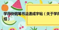 學得快鋼筆書法速成字帖(關于學得快鋼筆書法速成字帖介紹)