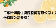 廣東松煬再生資源股份有限公司(關于廣東松煬再生資源股份有限公司介紹)