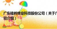廣東桂嶺蜂業科技股份公司(關于廣東桂嶺蜂業科技股份公司介紹)