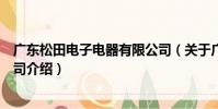 廣東松田電子電器有限公司(關于廣東松田電子電器有限公司介紹)