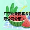 廣東比亞德基金管理有限公司（關于廣東比亞德基金管理有限公司介紹）