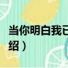 當你明白我已不在（關于當你明白我已不在介紹）