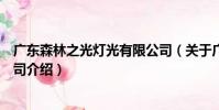 廣東森林之光燈光有限公司(關于廣東森林之光燈光有限公司介紹)
