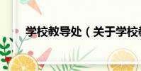 學校教導處(關于學校教導處介紹)