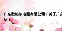 廣東歐格爾電器有限公司(關于廣東歐格爾電器有限公司介紹)