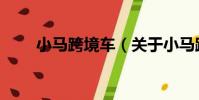 小馬跨境車(關于小馬跨境車簡介)