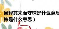 因釋其耒而守株是什么意思呀(因釋其耒而守株是什么意思)