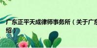 廣東正平天成律師事務所(關于廣東正平天成律師事務所介紹)