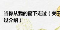 當你從我的窗下走過(關于當你從我的窗下走過介紹)