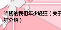 當初的我們年少輕狂(關于當初的我們年少輕狂介紹)
