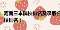 河南三本院校排名及錄取分數線(河南三本院校排名)