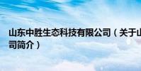 山東中勝生態科技有限公司(關于山東中勝生態科技有限公司簡介)