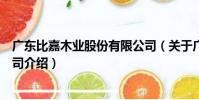 廣東比嘉木業股份有限公司(關于廣東比嘉木業股份有限公司介紹)