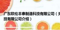廣東歐倫豐泰制造科技有限公司(關于廣東歐倫豐泰制造科技有限公司介紹)