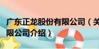 廣東正龍股份有限公司(關于廣東正龍股份有限公司介紹)