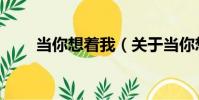 當你想著我(關于當你想著我介紹)